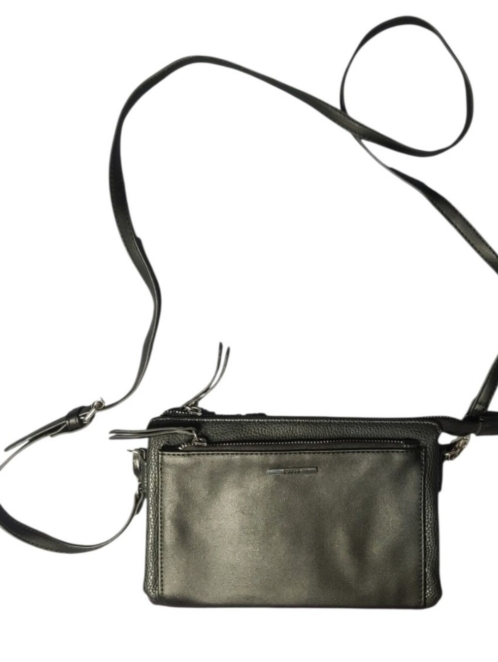 Roots Black Leather Crossbody Wallet Organizer Bag Clutch
